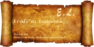 Erdődi Ludovika névjegykártya